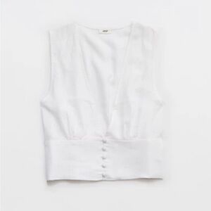 NWOT Linen Blend Vest